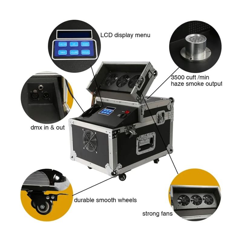 600W DJ Fog Machine, Dual-Head Design,for Stage and Weddings - Image 6