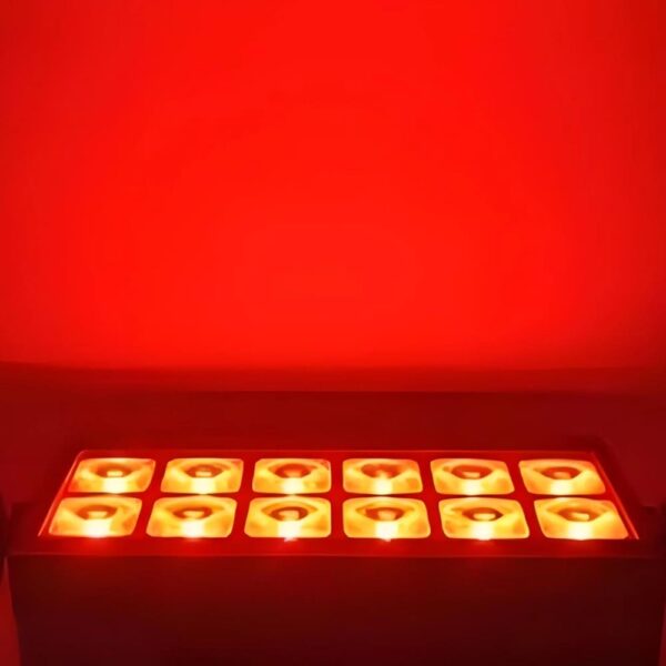12x20W RGBWA UV LED wall washer light illuminating an outdoor event space.