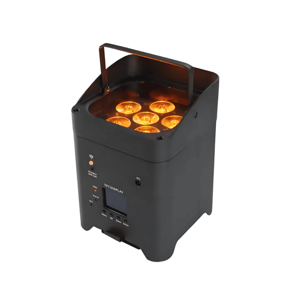 6x18W Battery Wireless PAR Light IP65 – RGBWA+UV DMX