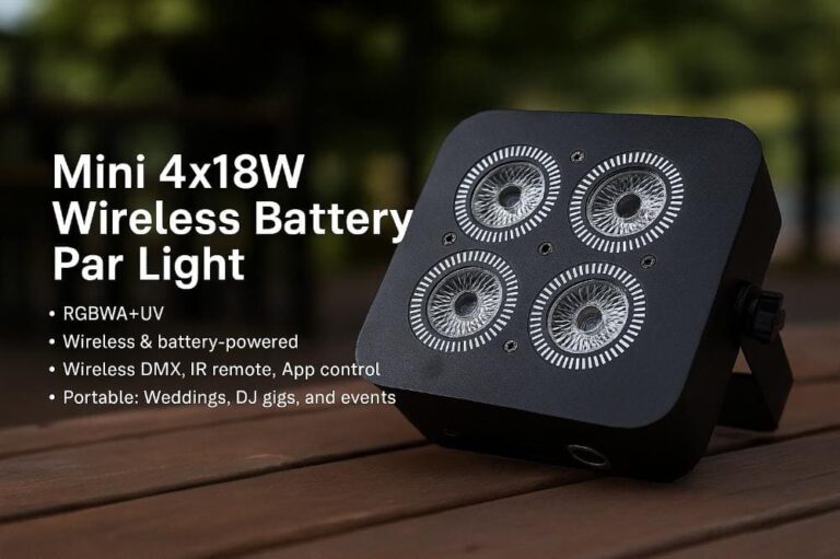Mini 4x18W Wireless Battery Par Light – QSLIGHT