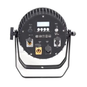 wireless-dmx512-led-par-light-control-panel Professional LED Par Light control panel with DMX512 inputs, wireless controls, and LCD display for battery and WiFi status