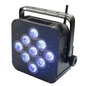 9x18W RGBWA+UV Wireless Battery LED Par Light Indoor Events