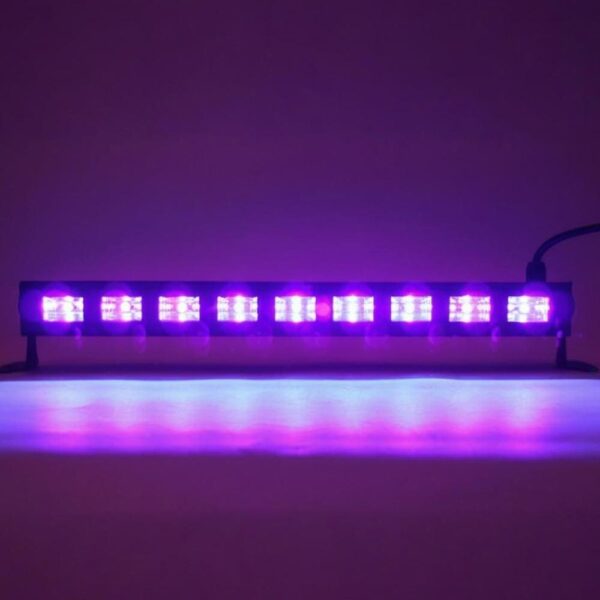 Close-up of 9x3W UV LEDs in blacklight wall washer