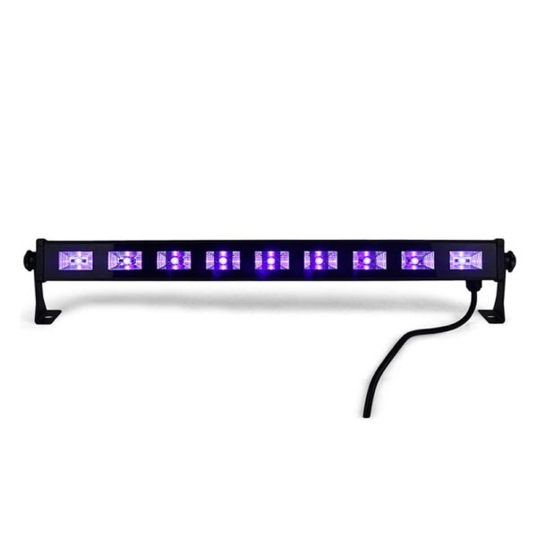 Front view of 9x3W UV LED Blacklight Wall Wash Bar