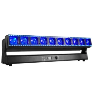 10×60W RGBW Zoom Pixel Beam Bar Moving Head Light front angle with blue beam output